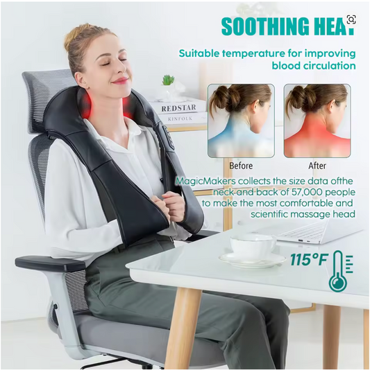 Shiatsu Neck & Shoulder Massager with Heat – Deep Tissue Pain Relief